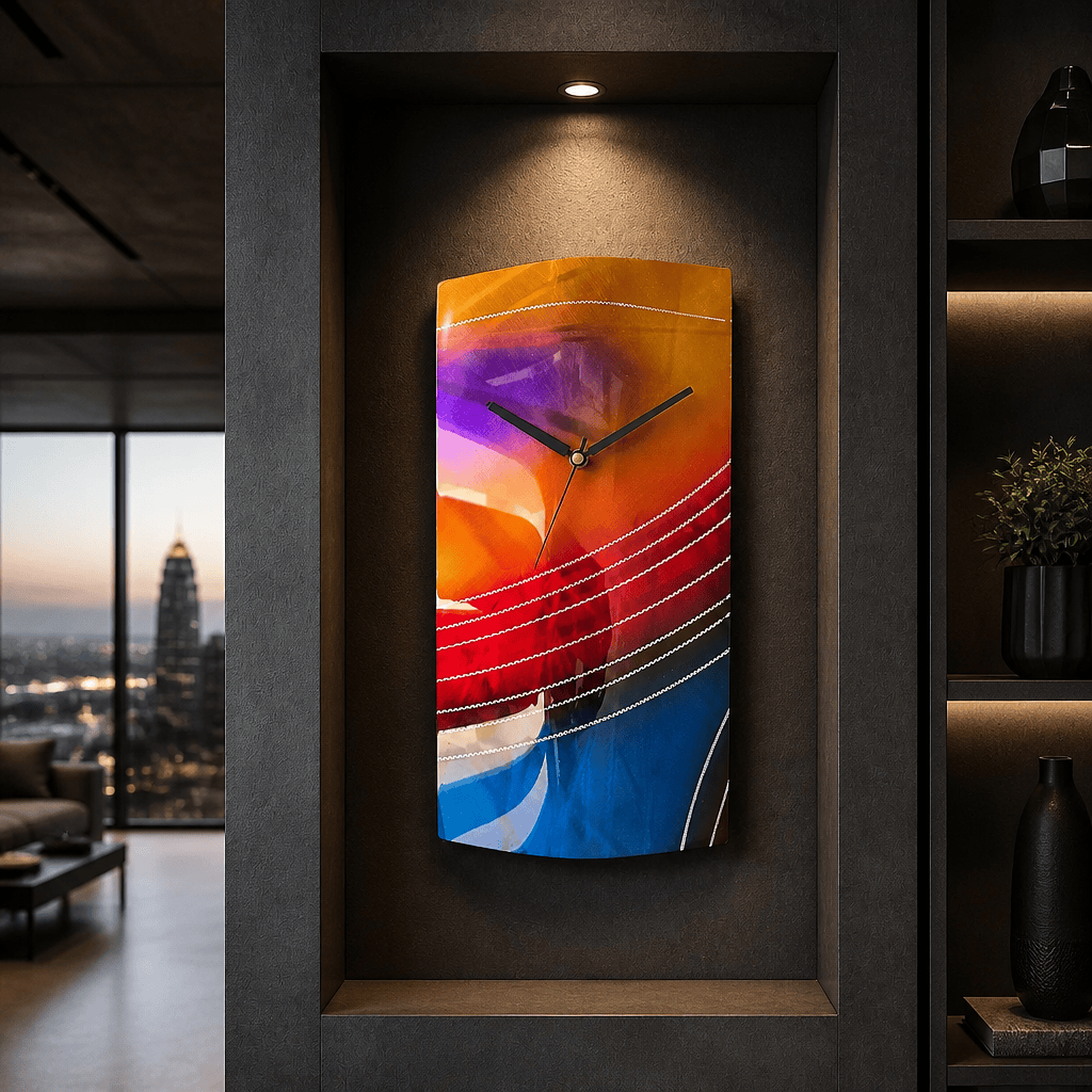(Prism Storm) - Metal Wall Clock 12"x24"