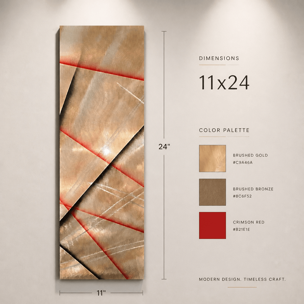 Lines of Fire - Metal Wall Art 9"x24"