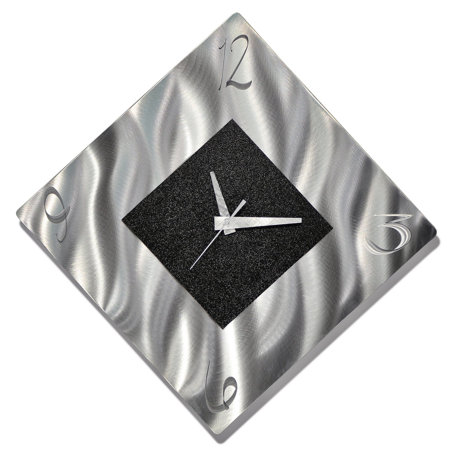 Timeless Contrast - Metal Wall Clock 12"x12"