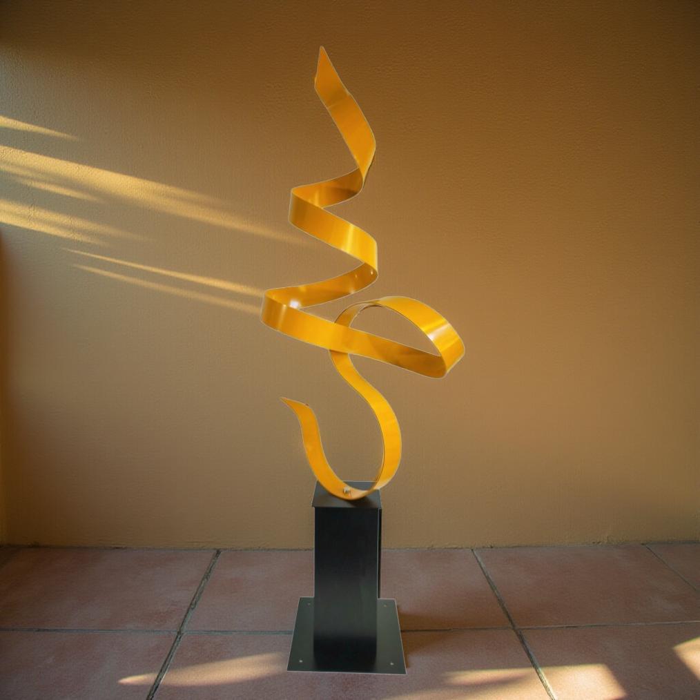 Sunlit Ascension - Freestanding Metal Sculpture 48"H