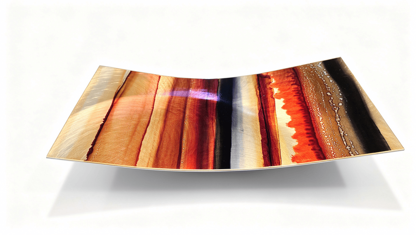 Ember Glow - Metal Decorative Tray 12"x6"