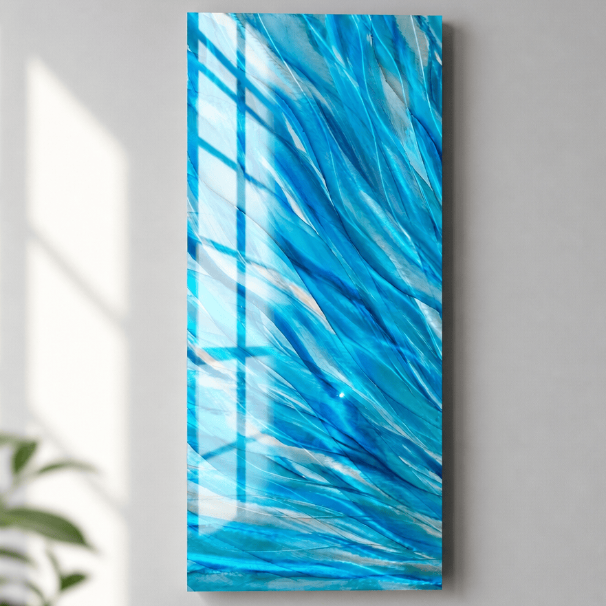 Azure Plume - Metal Wall Art 10"x24"