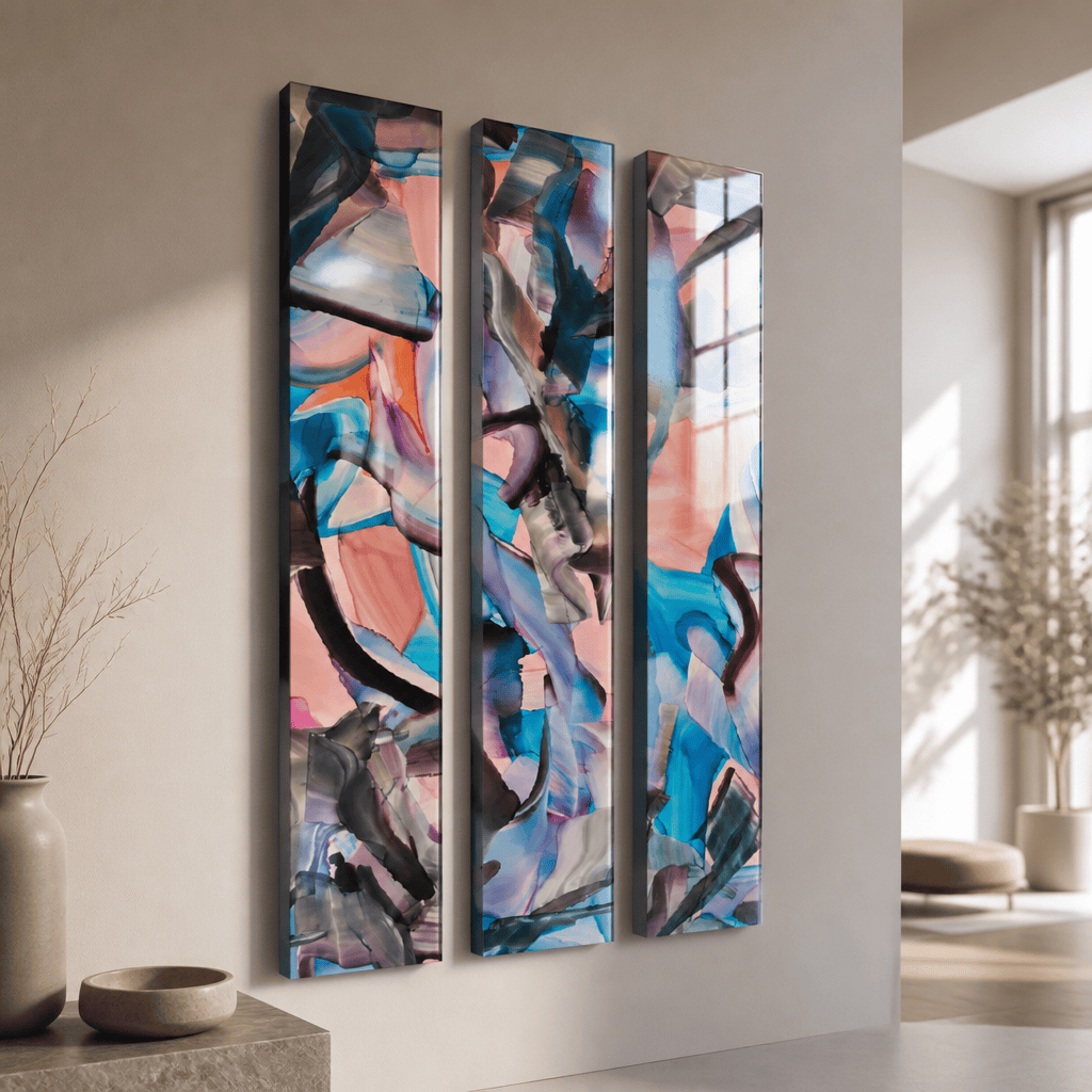 The Fracture - 3-Panel Metal Wall Art 8"x48" (each)