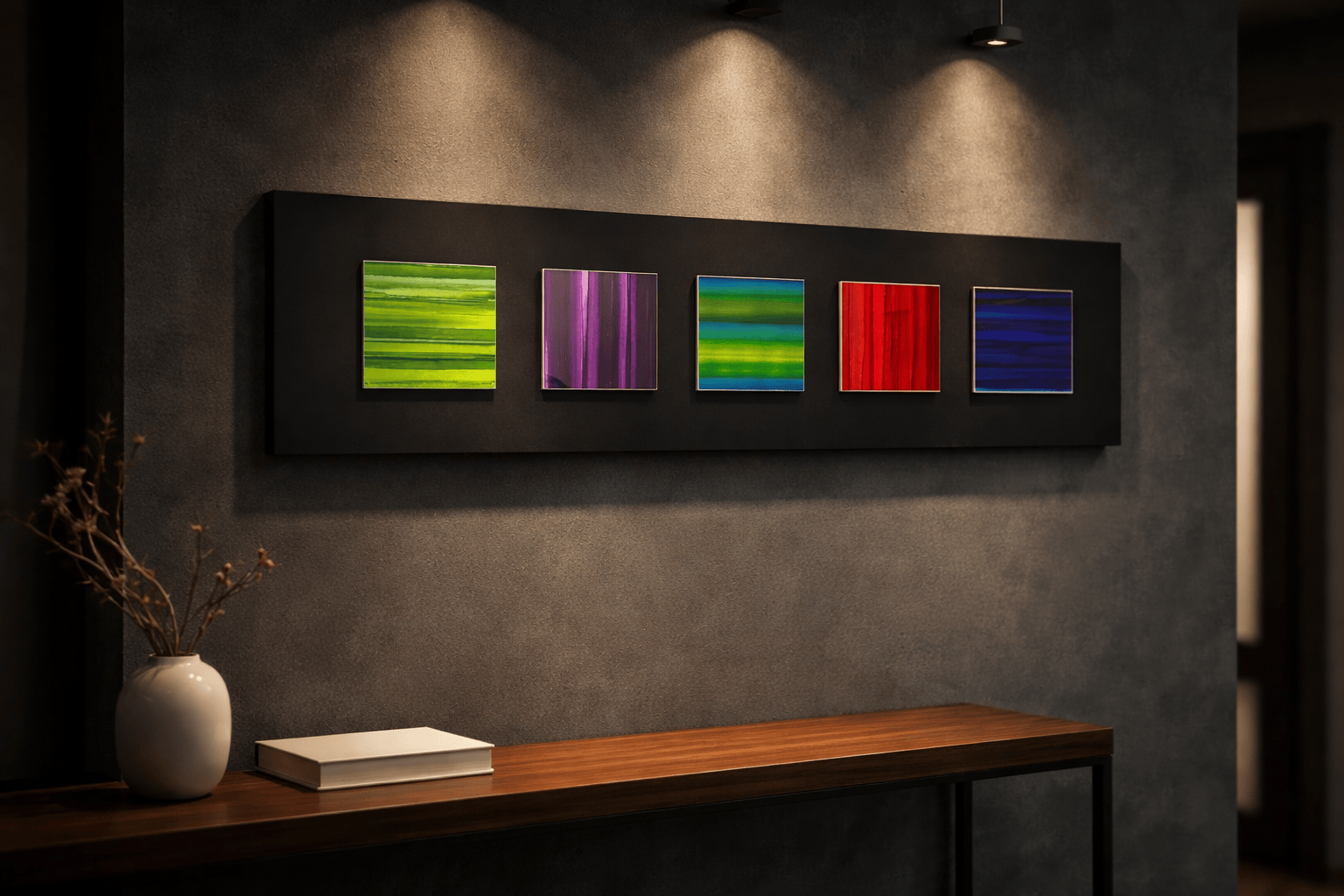 Vibrant Elements - 5-Panel Metal Wall Art 10"x48"