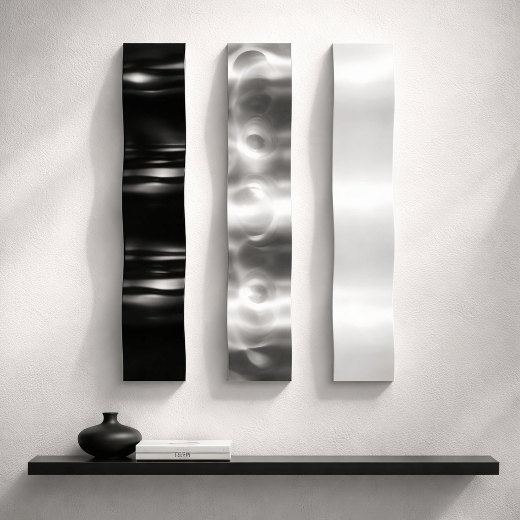 Silent Current - Metal Wave Wall Art 3 waves 10"x46" each