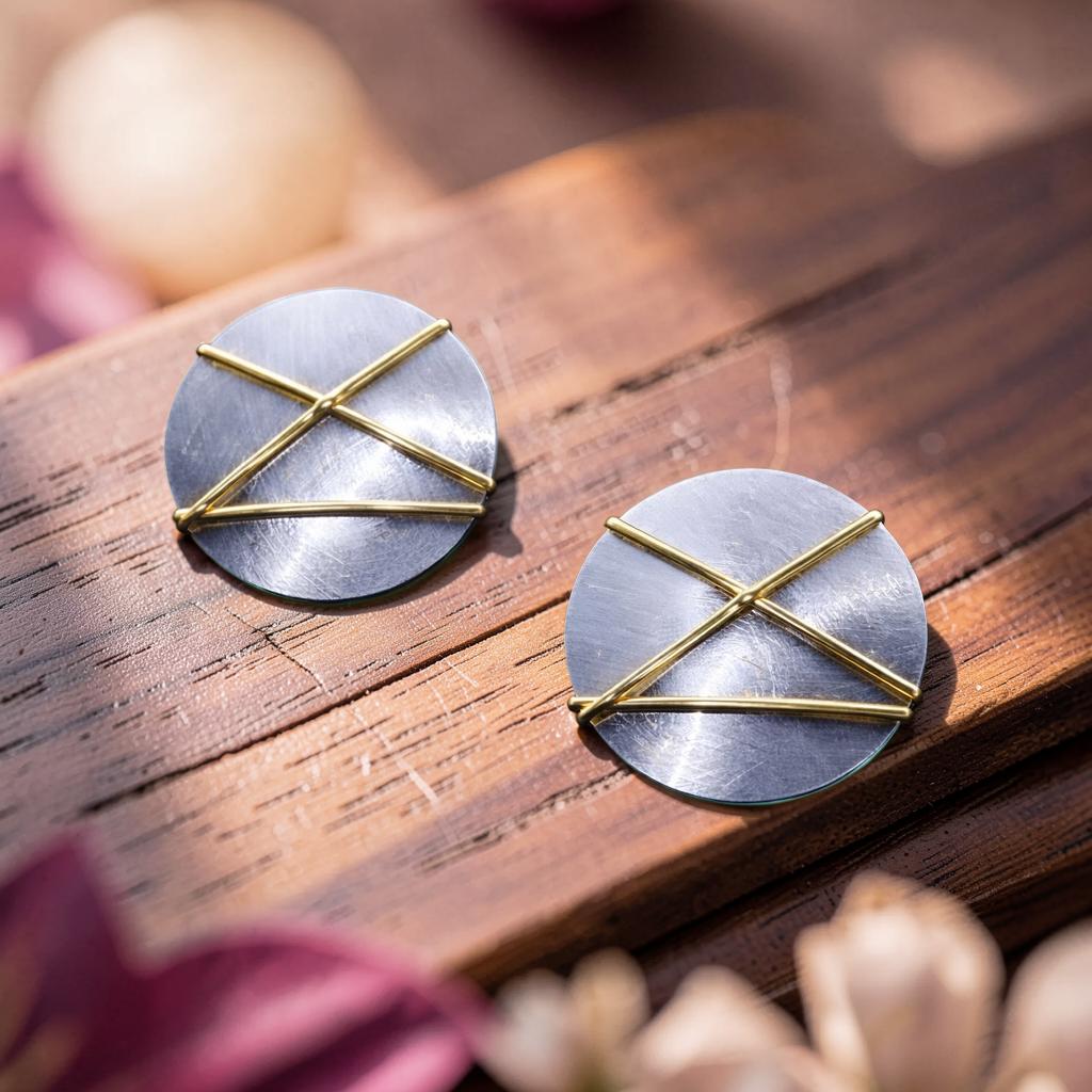 Lunar Disc Earrings 0.5"