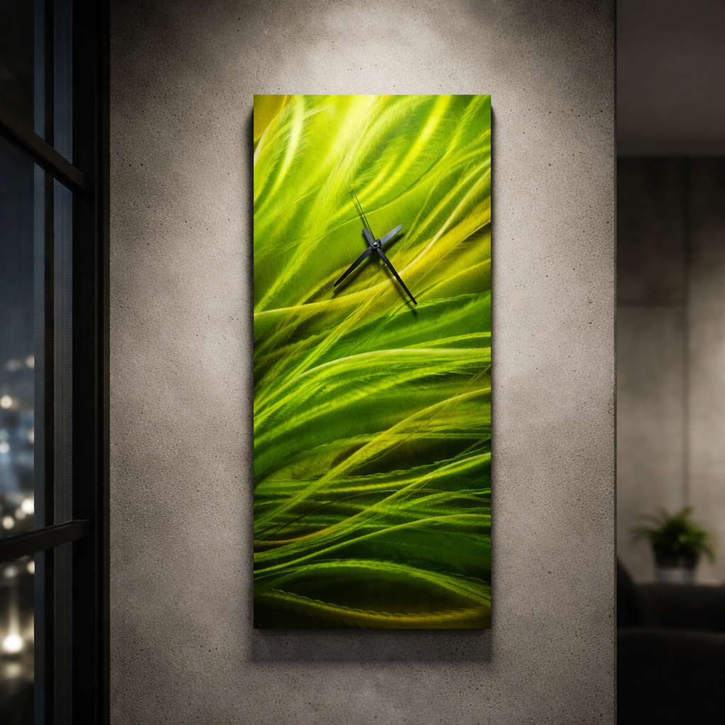 Meadow Breeze - Metal Wall Clock 10"x24"