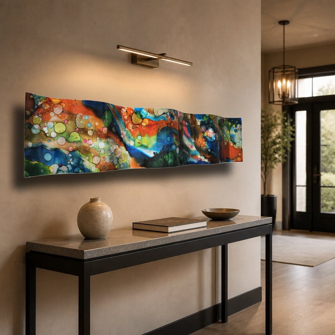 Bubble Burst - Metal Wave Wall Art 46"x10"