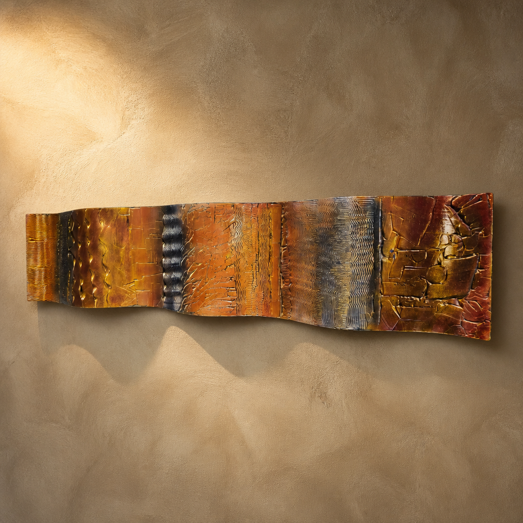 Ember Current Wave - Metal Wall Art 10"x46"