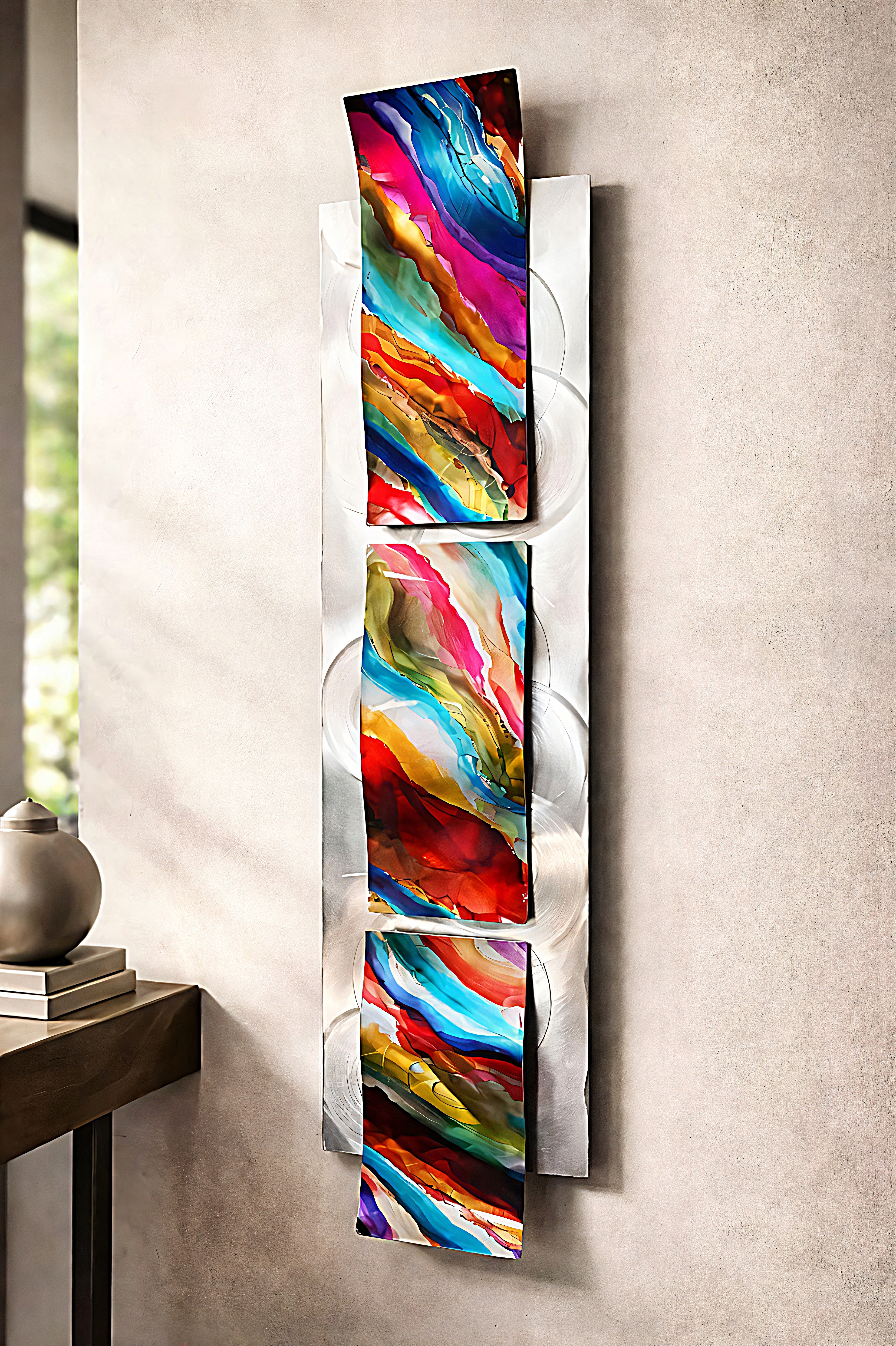 Vibrant Journey - Metal Wave Art 10"x46"