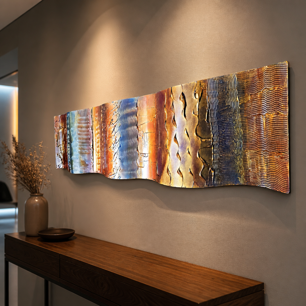 Ember Current Wave - Metal Wall Art 10"x46"