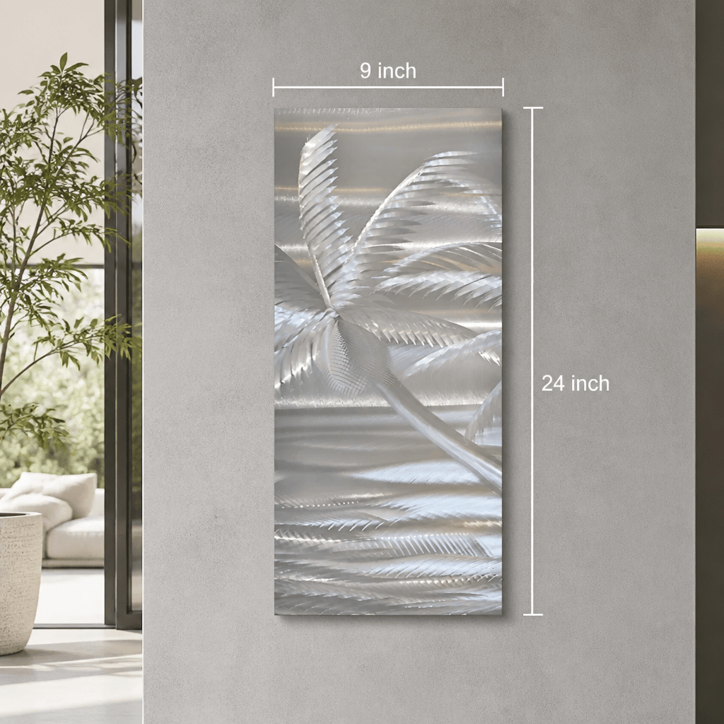 Palm Drift - Metal Wall Art 9"x24"