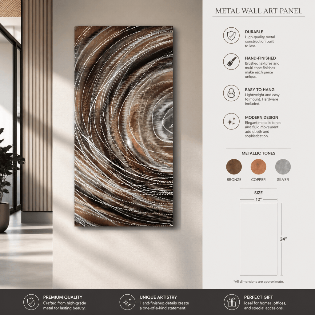 The Spiral Within - Metal Wall Art 12"x24"