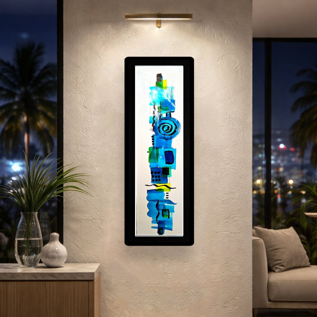 Azure Totem - Metal Wall Art 9"x27"