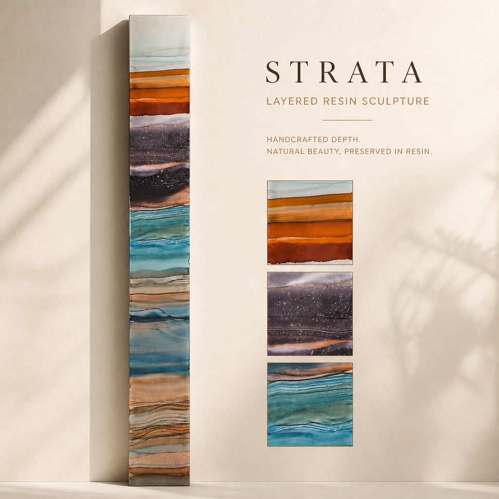 "The Strata In Motion"- Metal Wall Art 6"x48"