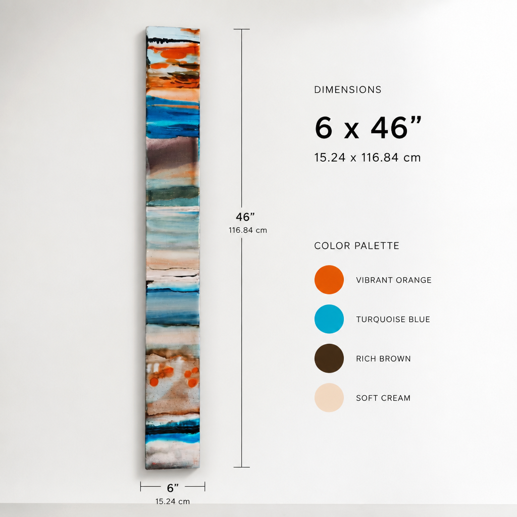 Where Currents Meet - Metal Wall Art 6"x48"