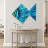 Aquamarine Fish Modern Metal Wall Art by Jon Allen with Multiple Size Options