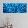Blue Abstract Metal Wall Art by Jon Allen 34" x 14" - Radiant Blaze