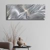 Silver Abstract Metal Wall Art by Jon Allen 34" x 14" - Vibrant Echo