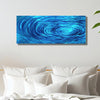 Blue Abstract Metal Wall Art by Jon Allen 34" x 14" - Serene Flow