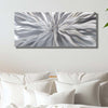 Silver Abstract Metal Wall Art by Jon Allen 34" x 14" - Radiance