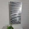 Only 1! Stunning Silver Abstract Metal Wall Art Accent by Jon Allen 12" x 24" - P149