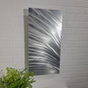 Only 1! Striking Silver Abstract Metal Wall Art Accent by Jon Allen 12" x 24" - P150