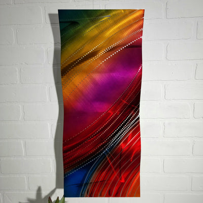 Only 1! Elegant Prismatic Metal Wave Wall Art by Jon Allen 10" x 23.5" - W115