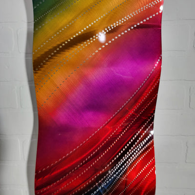 Only 1! Elegant Prismatic Metal Wave Wall Art by Jon Allen 10" x 23.5" - W115
