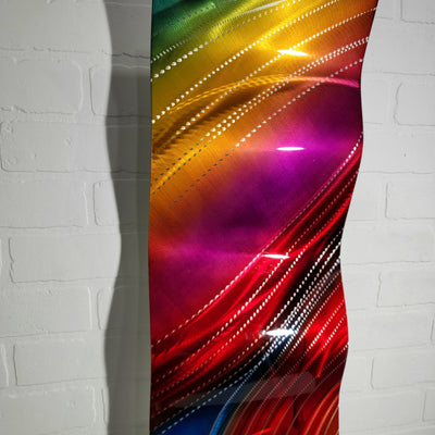 Only 1! Elegant Prismatic Metal Wave Wall Art by Jon Allen 10" x 23.5" - W115