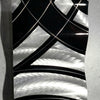 Only 1! Luxurious Black and Silver Metal Wave Wall Art by Jon Allen 11" x 23.5" - W124