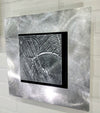 Only 1! Silver & Charcoal Abstract Metal Wall Art 12" x 12" by Jon Allen - BM66