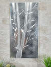 Only 1! Silver Abstract Metal Wall Art by Jon Allen 24" x 12" - P53