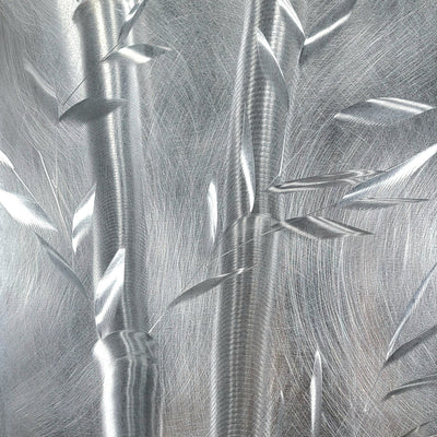 Only 1! Silver Abstract Metal Wall Art by Jon Allen 24" x 12" - P52