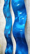 Only 1! Set of two, Blue Abstract Wave Wall Sculptures - WAV 45