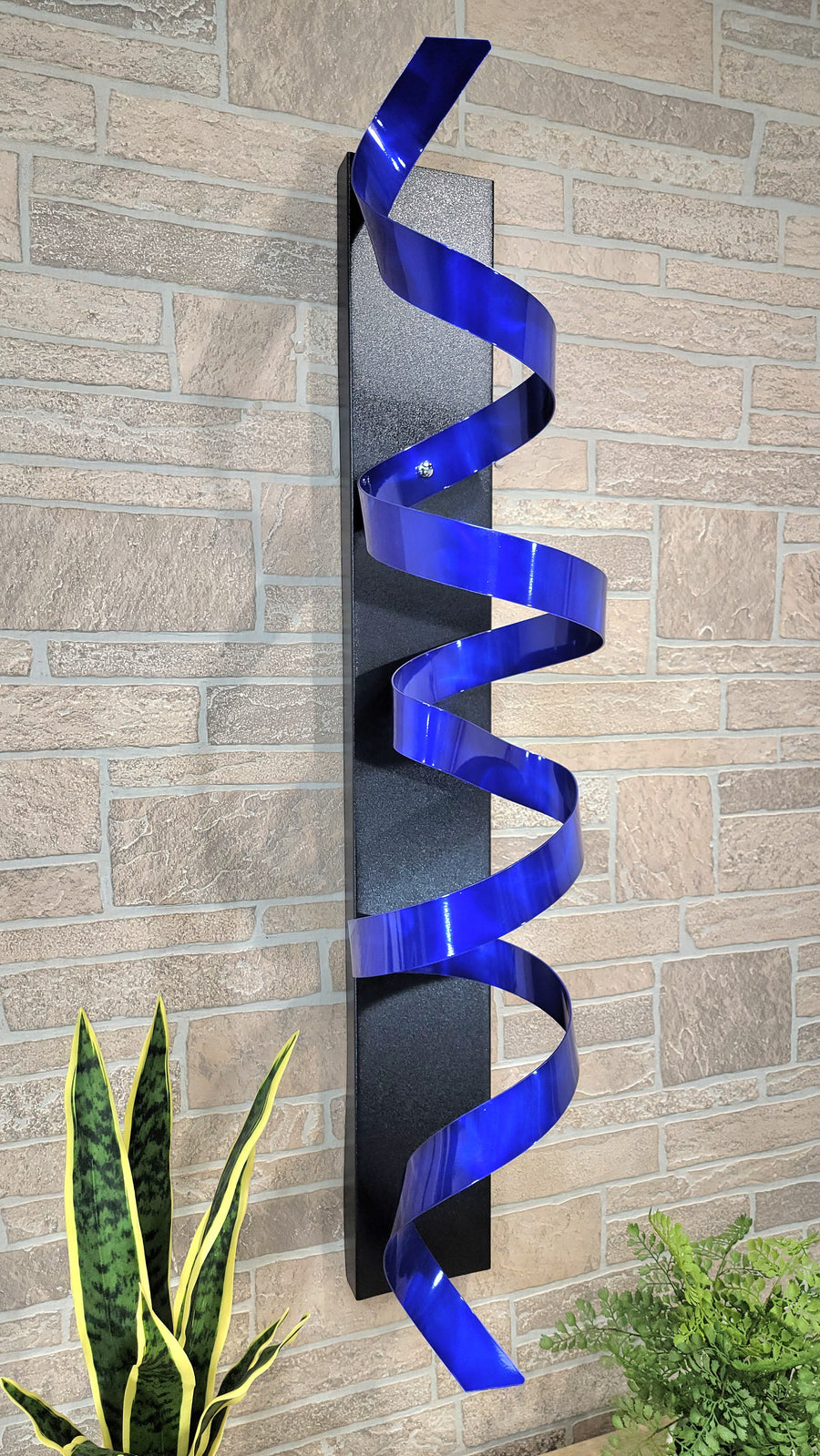 ONE OF A KIND! Blue Contemporary Metal Wall Sculpture Accent By Jon Allen -Blue  Knight-