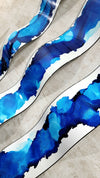 Only 1! Original Paintings Blue & White Abstract Waves Set of 3 - WAV77