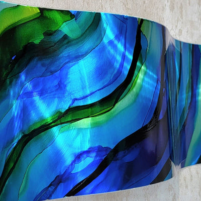 One of a Kind! Multicolored "Lazy Daze" Abstract Metal Wall Art Wave Sculpture - Home Decor Wave 8" x 22"- Gem W5
