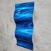 Only One!   Blue Abstract  Metal Sculpture   on Metal  23" x 10"  Art by Jon Allen - WAV BLUE 1