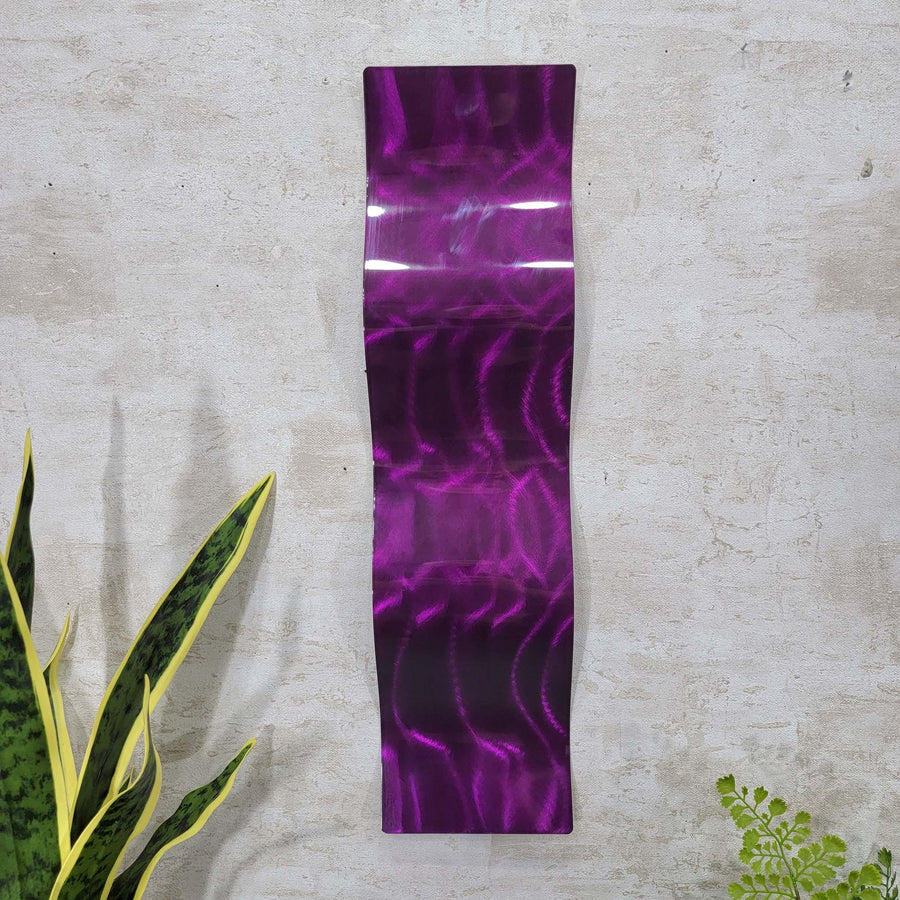 Only One! In Purple Color Abstract Painting  23" X 6"  Metal  Art by Jon Allen - WAV  206