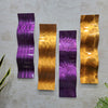 Only One!" Purple and Copper Abstract Painting Set of 4  Each Panel 23" X 6"  Metal  Art by Jon Allen - WAV 216