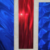 Only One!  Blue and Red Abstract Painting Set of 3  Each Panel 24" X 6"  Metal  Art by Jon Allen - EASY 6