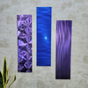 Only One! Purple and Blue Abstract Painting Set of 3  Each Panel 24" x 6"  Metal  Art by Jon Allen - EASY 8