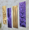 Only One! In Purple and Golden Tones Abstract Painting Set of 4  Each Panel 24" X 6"  Metal  Art by Jon Allen - EASY 10