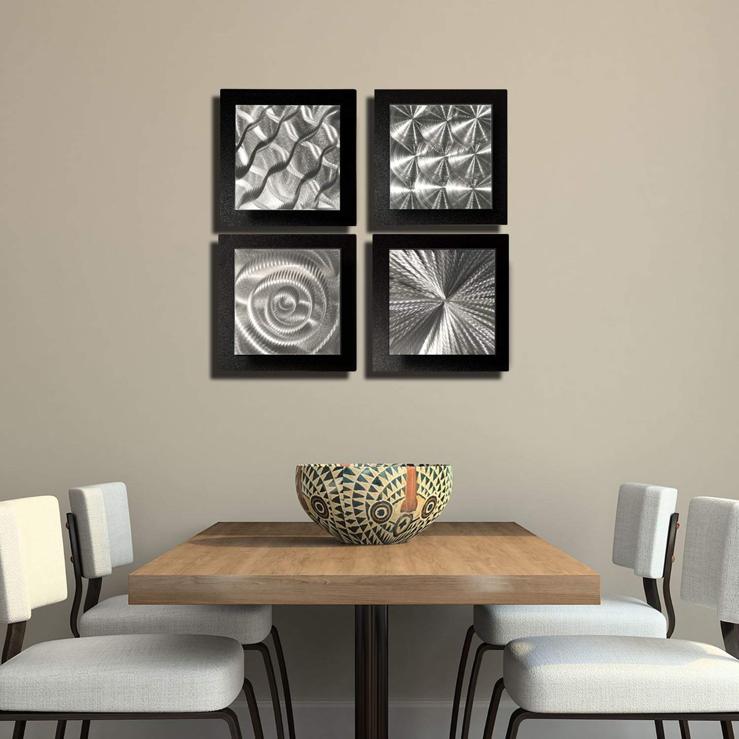 Silver & Black Abstract Metal Wall Art Accents by Jon Allen12