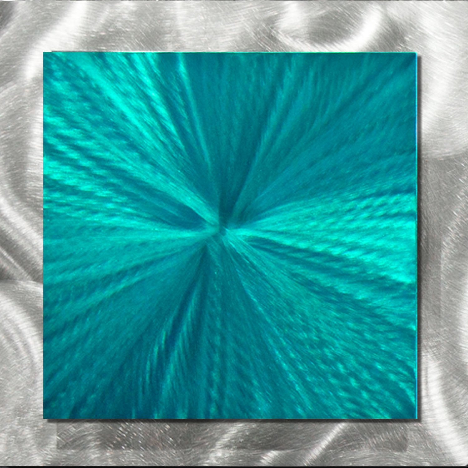 Teal & Silver Abstract Metal Wall Art Accents by Jon Allen12
