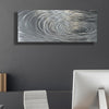 Silver Abstract Metal Wall Art by Jon Allen 34" x 14" - Tranquil Mirage