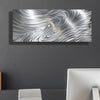 Silver Abstract Metal Wall Art by Jon Allen 34" x 14" - Vibrant Rhythm