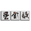 Zen Copper Black and White Hand-Painted Triptych with Glossy, Luxe Finish - Only One!