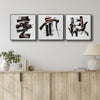 Zen Copper Black and White Hand-Painted Triptych with Glossy, Luxe Finish - Only One!